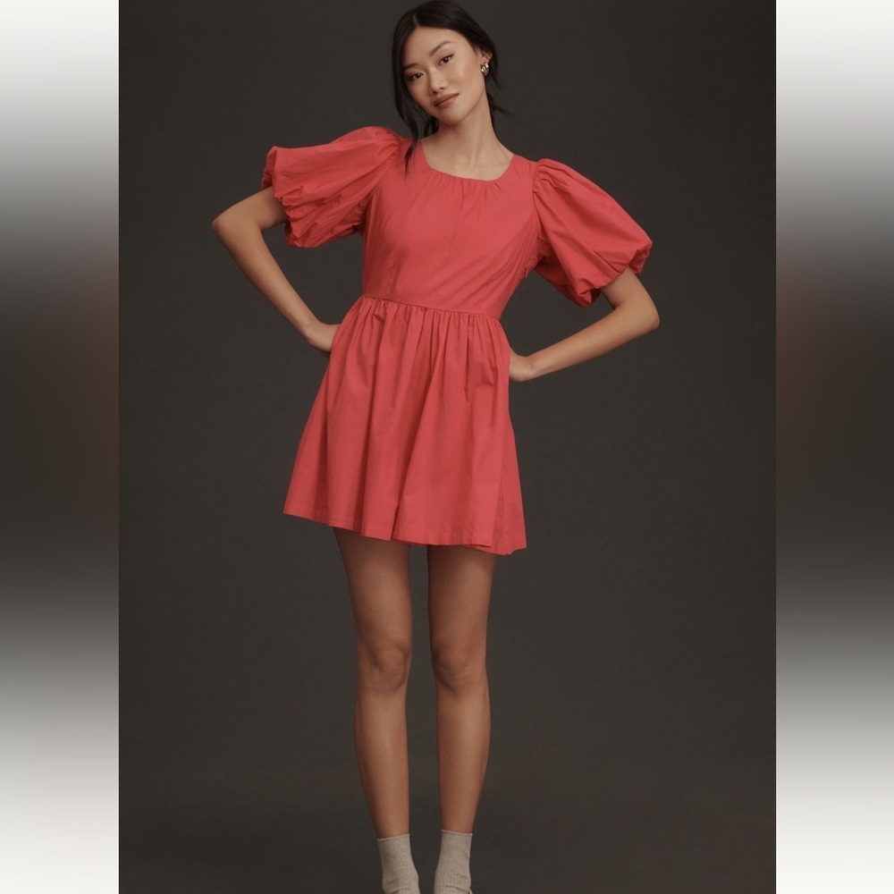 NWT By Anthropologie Puff-Sleeve Romper
